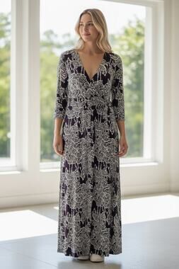 Lilly Pulitzer Navy and White Maxi Dress. Size Large.